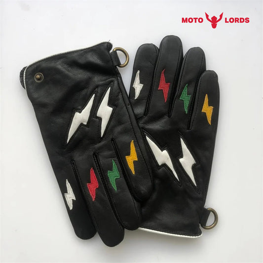 vintage riding and racing leather gloves black