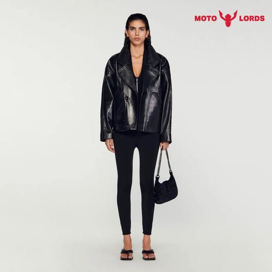 Oversized Vogue Visage Premium Leather Jacket