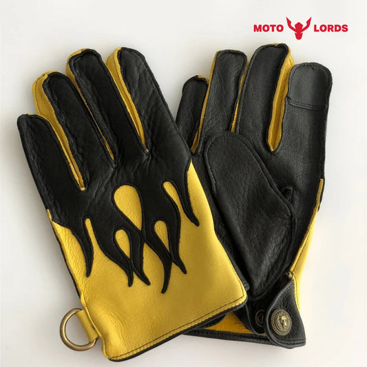 yellow vintage riding driving gloves