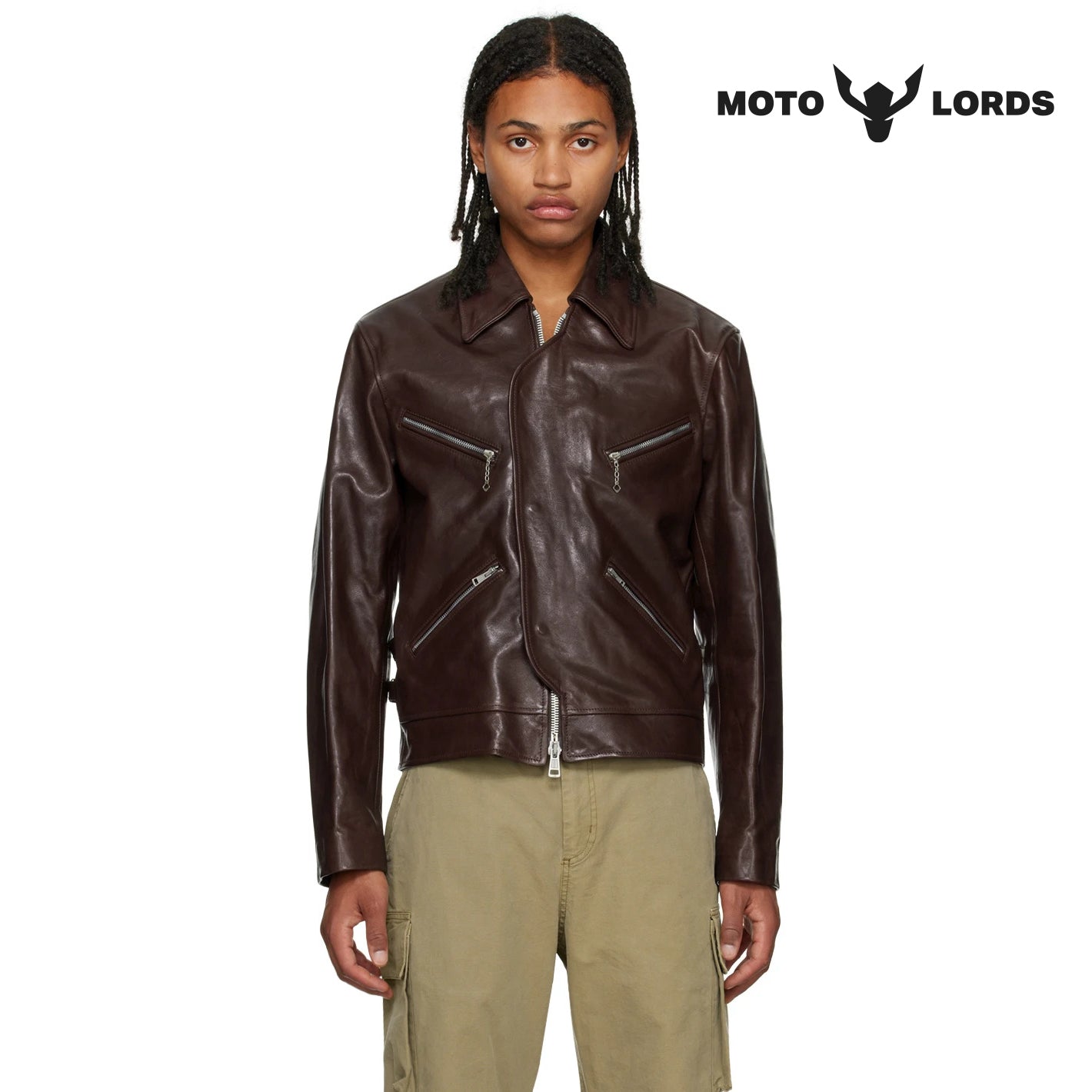 brown leather jacket women and man