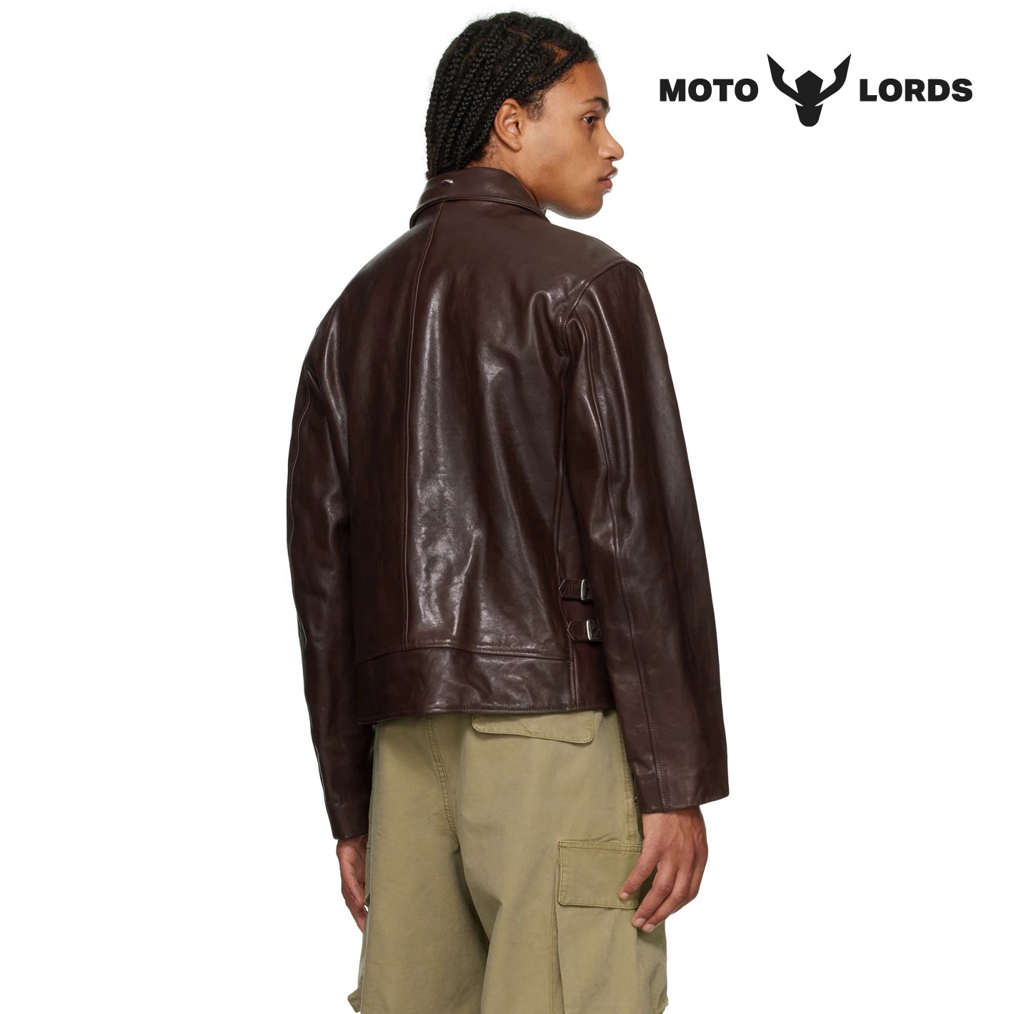 brown leather jacket women and men