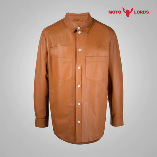 Brown Leather Shirt for Men | Sale 2024 Upto 30% Off