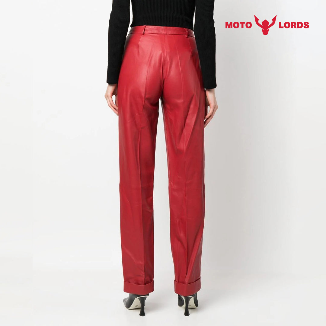 wide leg leather pants for women