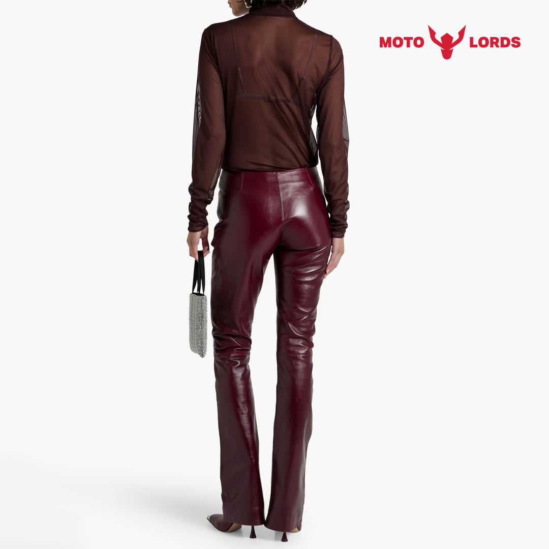 red leather pants for ladies