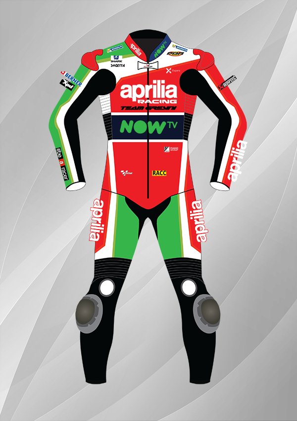 Aleix Espargaro Aprilia Racing Nowtv MotoGP 2018 Leather Race Suit - Motorcycle Riding Custom Leather Apparel