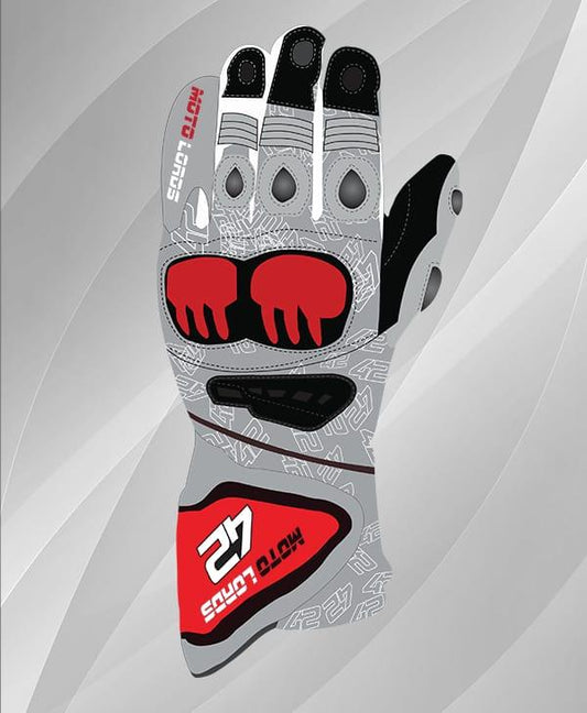 Alex Rins 2020 Leather Race Gloves - Motorcycle Riding Custom Leather Apparel