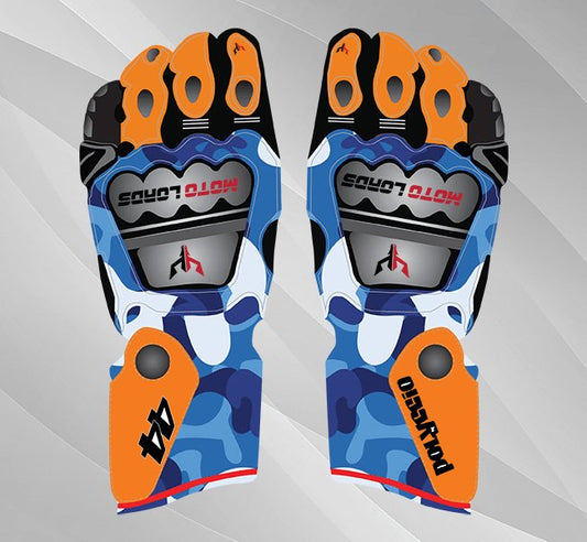 Aliex Espargaro MotoGP 2020 Leather Race Gloves - Motorcycle Riding Custom Leather Apparel