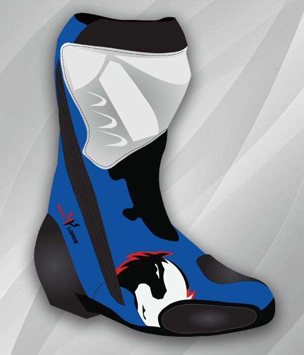 Andrea Dovizioso MotoGP 2020 Leather Race Boots - Motorcycle Riding Custom Leather Apparel