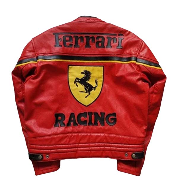Ferrari Red Leather Jacket Men