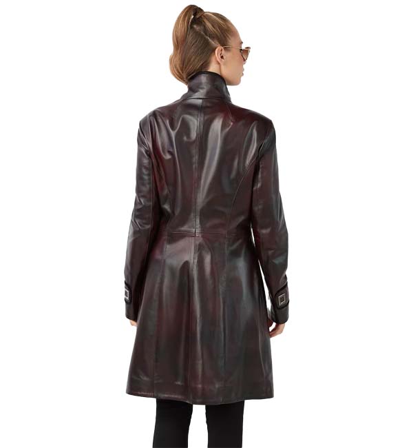 Leather Trench Coat Women Genuine Lamb Waterproof Trench Coat ...