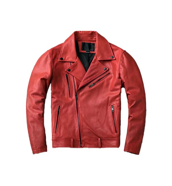 red brando leather jacket